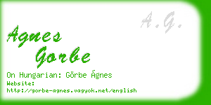 agnes gorbe business card
